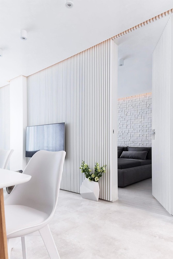 Дизайн квартири 60 кв.м у білому кольорі: стильні ідеї 3 - Int Mebel fakturnie-steni