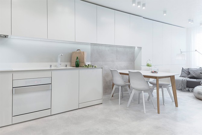 Дизайн квартири 60 кв.м у білому кольорі: стильні ідеї 6 - Int Mebel kuhnay-gostinaya