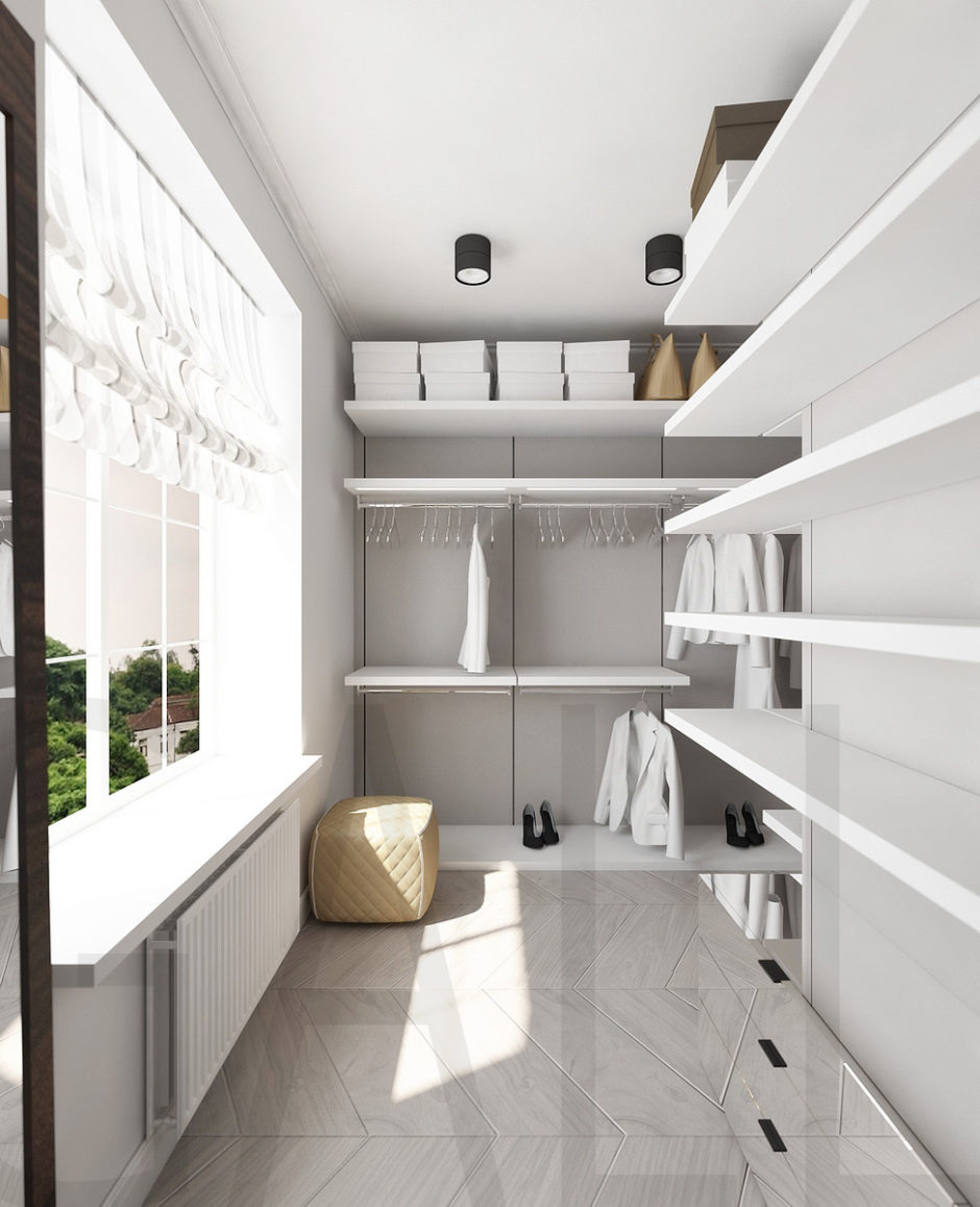 Оформлення балкона: 50+ ідей для вашого затишку 2 - Int Mebel Гардероб на балконі об'єднаному зі спальнею