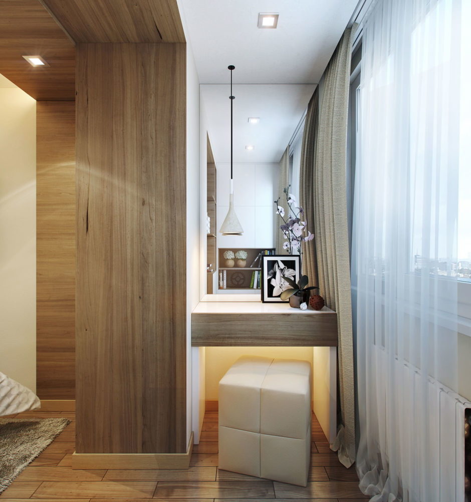 Оформлення балкона: 50+ ідей для вашого затишку 4 - Int Mebel Балкон об'єднаний з кімнатою. Будуар