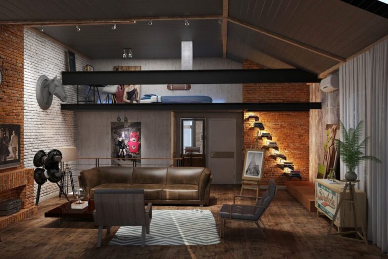 Еклектичні стелі в стилі лофт: матеріали, дизайн та особливості 41 - Int Mebel