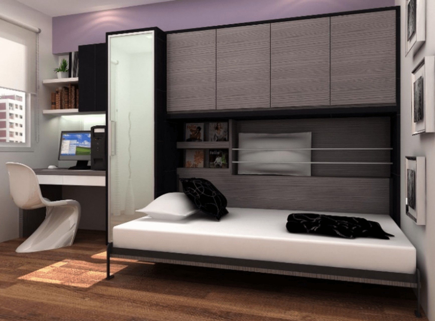 Раціональне облаштування спального місця: вбудовані ліжка у шафах для будь-якого інтер’єру 26 - Int Mebel встроенная кровать в шкаф