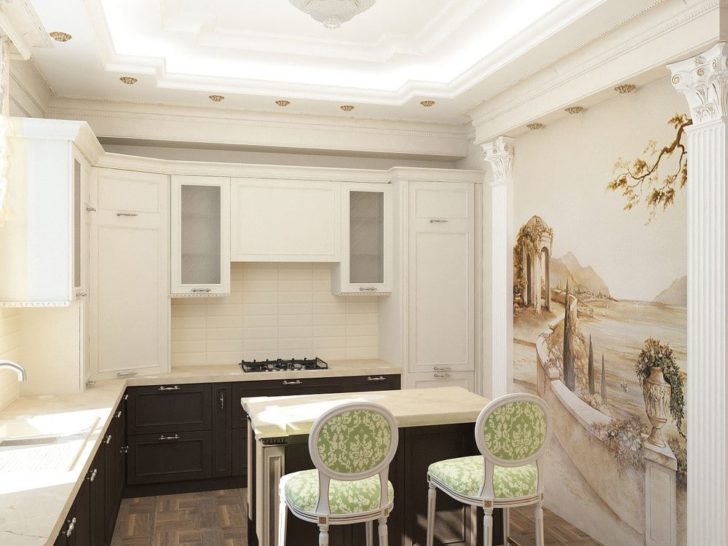 Витончені фрески в прикрасі кухонного інтер'єру 6 - Int Mebel фрески на кухні