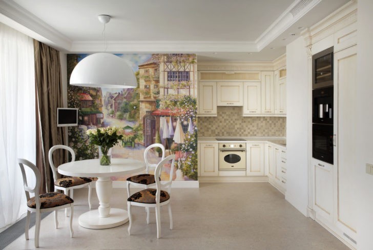 Витончені фрески в прикрасі кухонного інтер'єру 10 - Int Mebel фрески на кухні