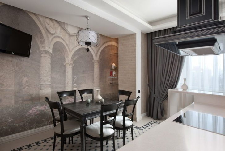 Витончені фрески в прикрасі кухонного інтер'єру 12 - Int Mebel фрески на кухні