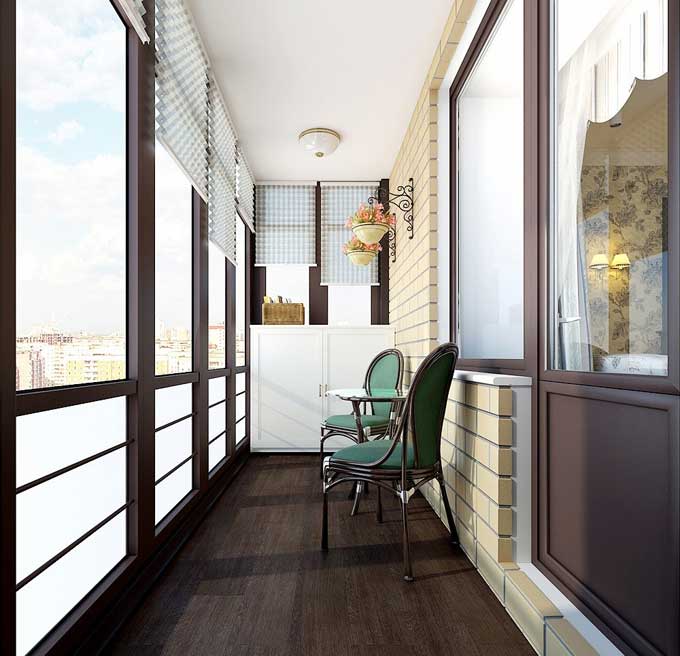 Варіанти затишного дизайну балкона з панорамним склінням 22 - Int Mebel дизайн панорамного балкона